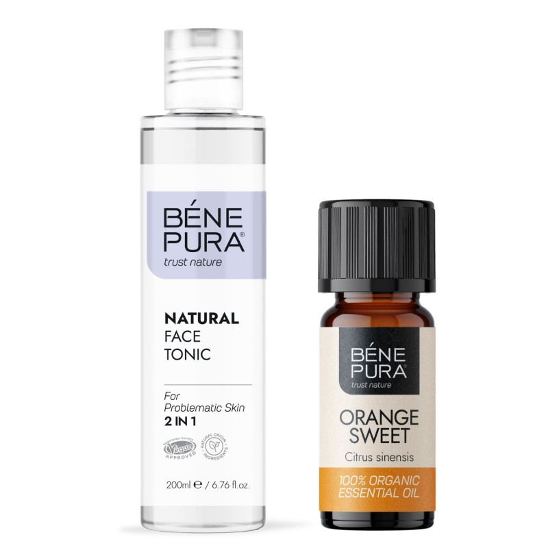 Tonique pour le visage Naturel 2 en 1 et Bio Huile essentielle de Orange Douce - GMC