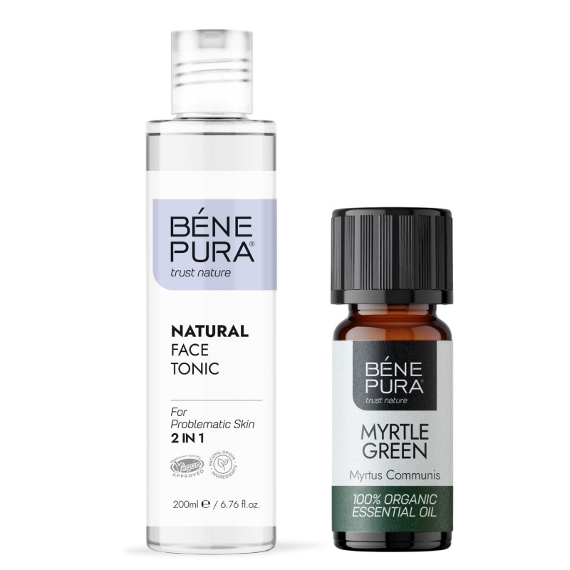 Tonique pour le visage Naturel 2 en 1 et Bio Huile essentielle de Myrte Verte - Comparaison de produits