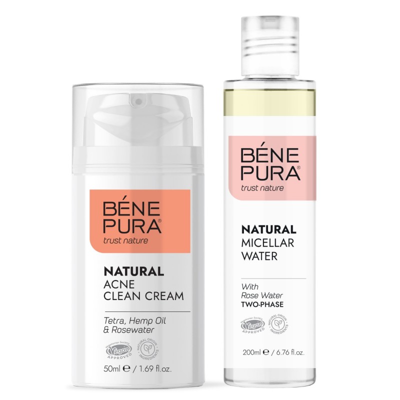 Creme visage Naturelle pour peau Acneique et Eau micellaire Naturelle Biphase - GMC