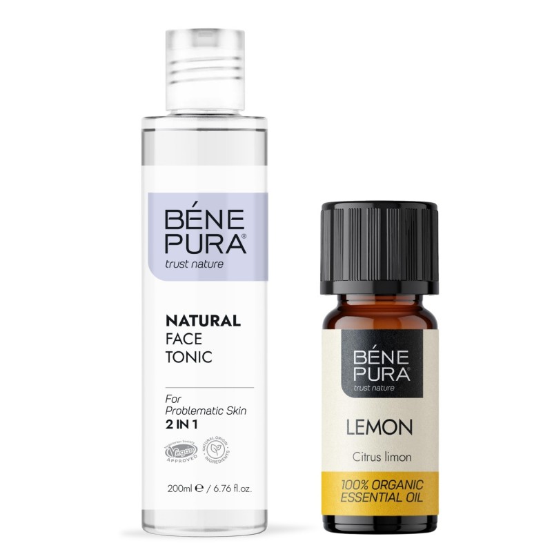 Tonique pour le visage Naturel 2 en 1 et Bio Huile essentielle de Citron - Comparaison de produits