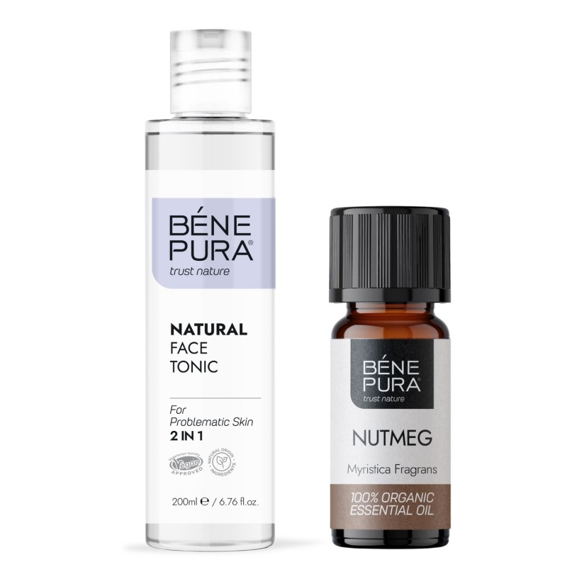 Tonique pour le visage Naturel 2 en 1 et Bio Huile essentielle de Noix de Muscade - GMC