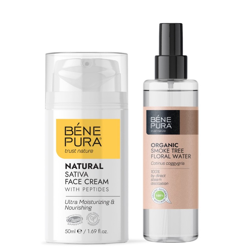 Bio Eau florale Arbre à Perruques et Creme visage Naturelle Hydratante avec Sativa - GMC