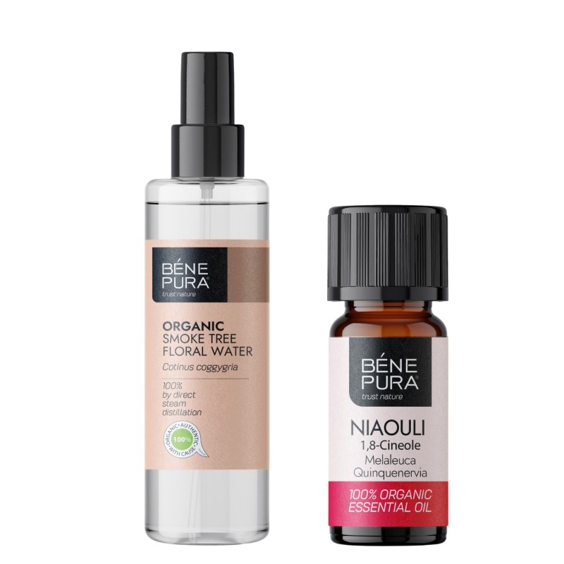 Bio Eau florale Arbre à Perruques et Bio Huile essentielle de Niaouli - GMC