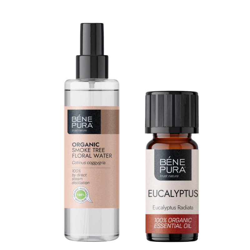 Bio Eau florale Arbre à Perruques et Bio Huile essentielle de Eucalyptus Radiata - GMC