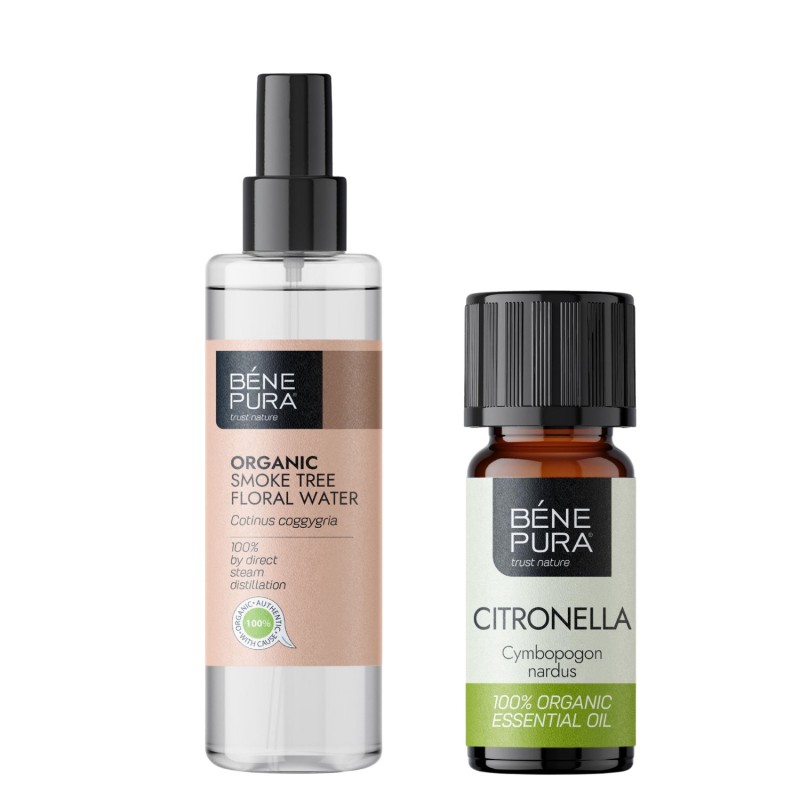 Bio Eau florale Arbre à Perruques et Bio Huile essentielle de Citronnelle de Ceylan - GMC