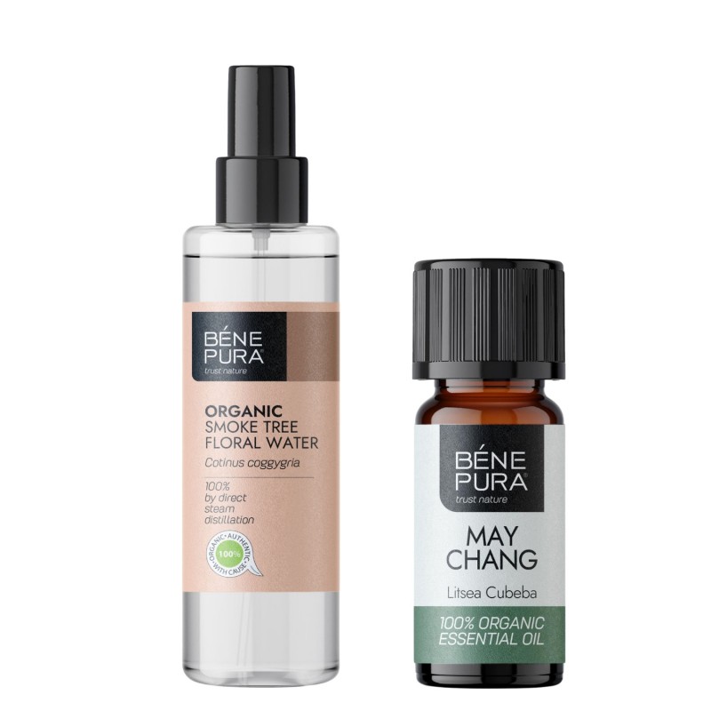 Bio Eau florale Arbre à Perruques et Bio Huile essentielle de Litsée Citronnée - GMC