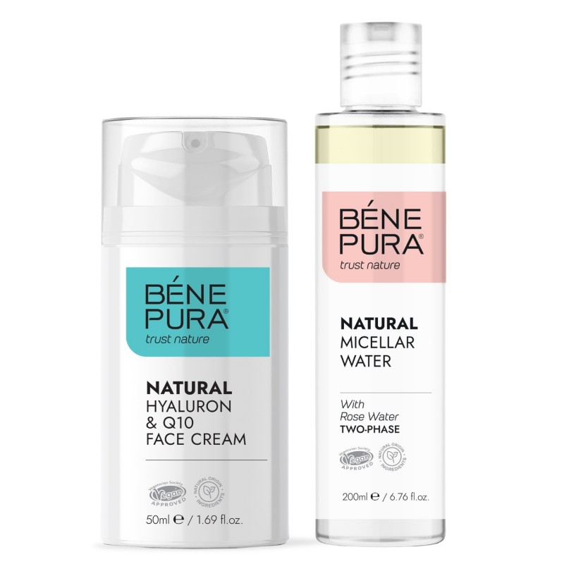 Eau micellaire Naturelle Biphase et Creme visage Naturelle à l'Acide Hyaluronique et Coenzyme Q10 - Comparaison de produits