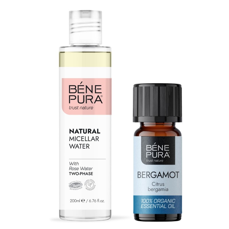 Eau micellaire Naturelle Biphase et Bio Huile essentielle de Bergamote - GMC