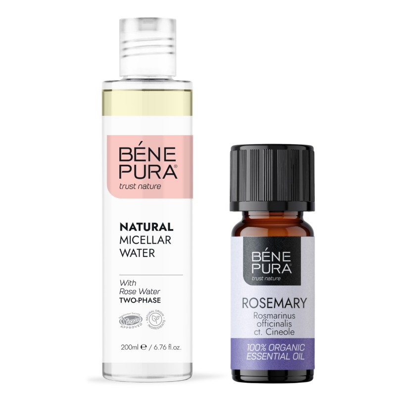 Eau micellaire Naturelle Biphase et Bio Huile essentielle de Romarin à Cinéole - GMC