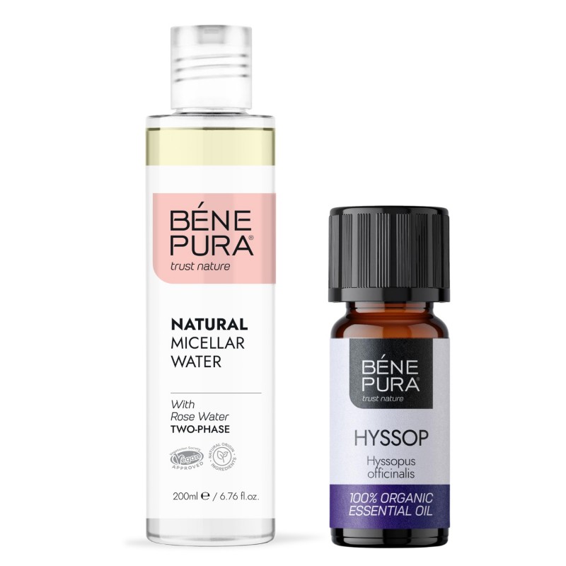Eau micellaire Naturelle Biphase et Bio Huile essentielle de Hysope Couchée - GMC