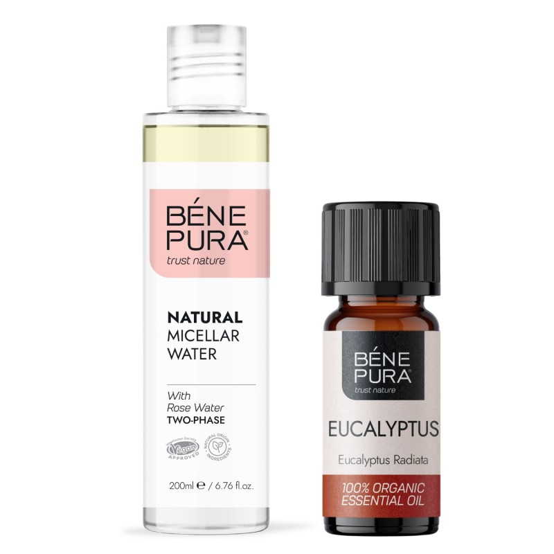 Eau micellaire Naturelle Biphase et Bio Huile essentielle de Eucalyptus Radiata - GMC