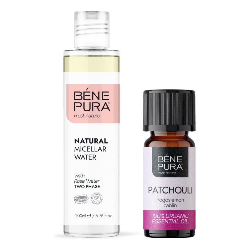 Eau micellaire Naturelle Biphase et Bio Huile essentielle de Patchouli - GMC