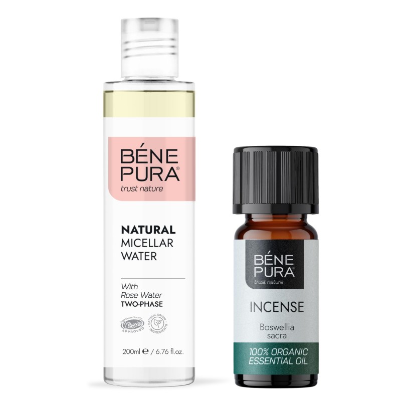 Eau micellaire Naturelle Biphase et Bio Huile essentielle de Encens Oliban - GMC