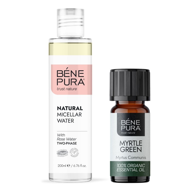 Eau micellaire Naturelle Biphase et Bio Huile essentielle de Myrte Verte - GMC