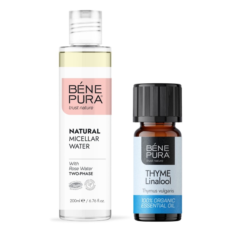 Eau micellaire Naturelle Biphase et Bio Huile essentielle de Thym à Linalol - Comparaison de produits