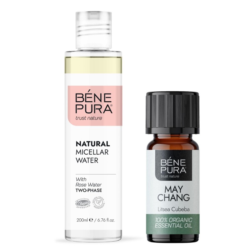 Eau micellaire Naturelle Biphase et Bio Huile essentielle de Litsée Citronnée - GMC