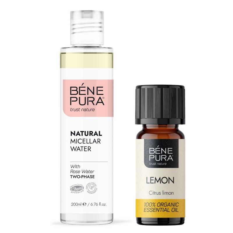 Eau micellaire Naturelle Biphase et Bio Huile essentielle de Citron - GMC