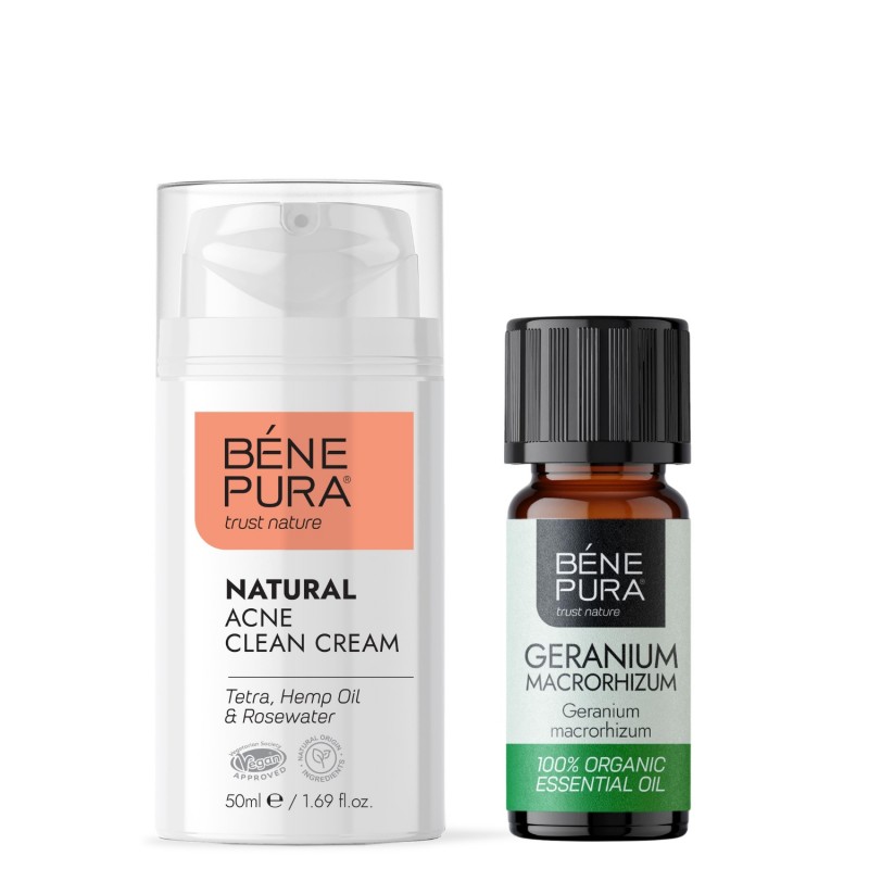 Creme visage Naturelle pour peau Acneique et Bio Huile essentielle de Géranium