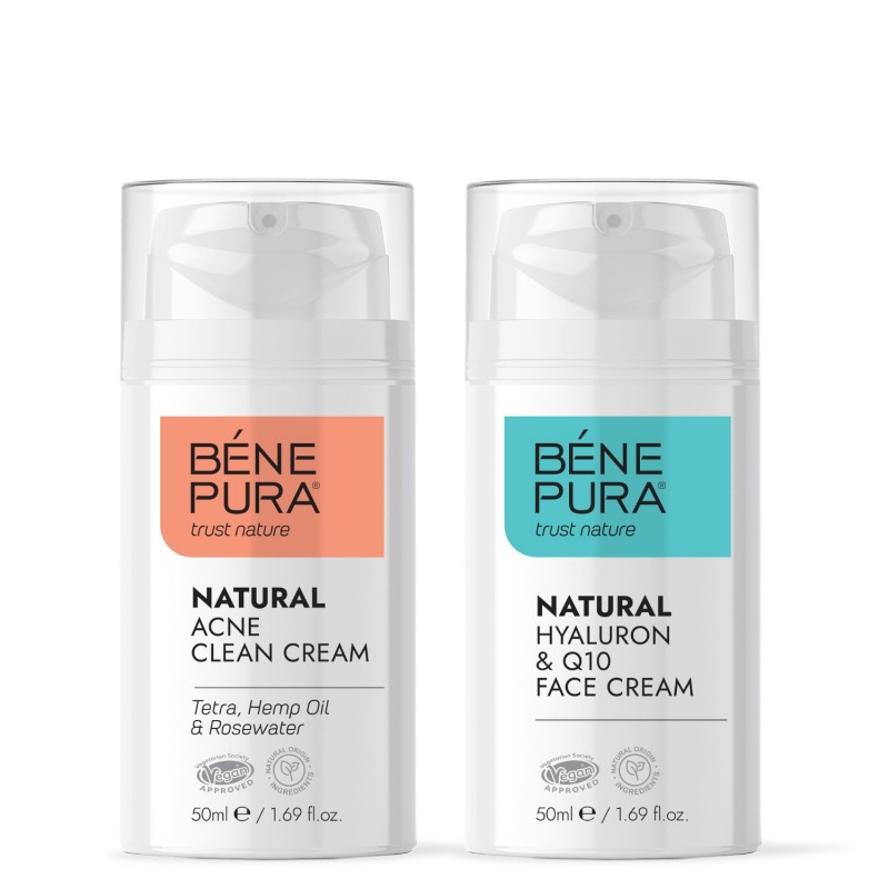 Creme visage Naturelle pour peau Acneique et Creme visage Naturelle à l'Acide Hyaluronique et Coenzyme Q10 - Comparaison de produits