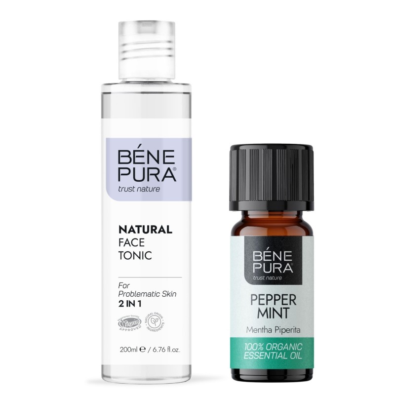 Tonique pour le visage Naturel 2 en 1 et Bio Huile essentielle de Menthe poivrée - GMC