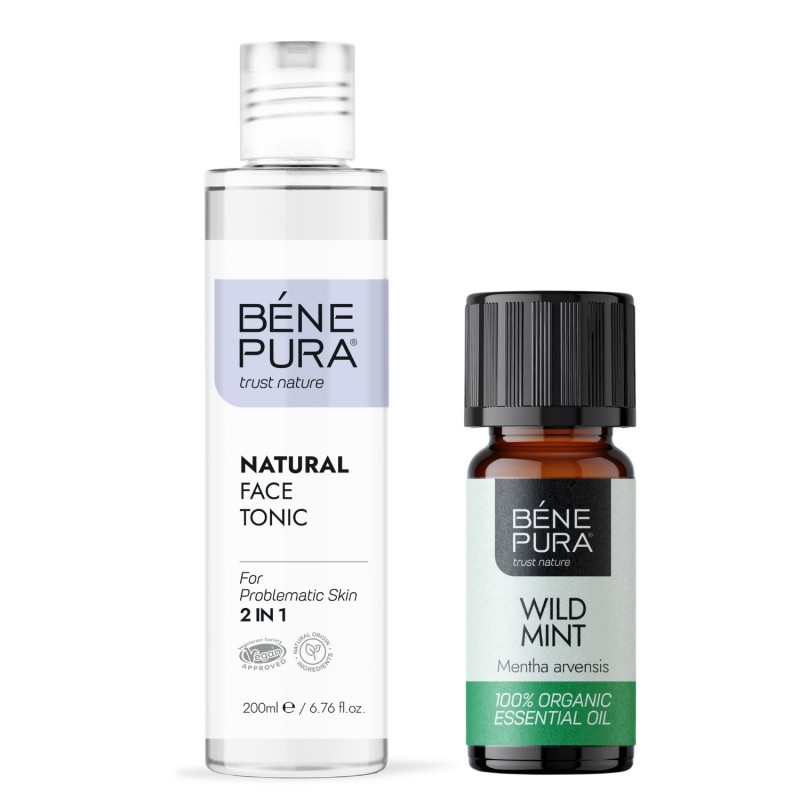Tonique pour le visage Naturel 2 en 1 et Bio Huile essentielle de Menthe des champs - GMC
