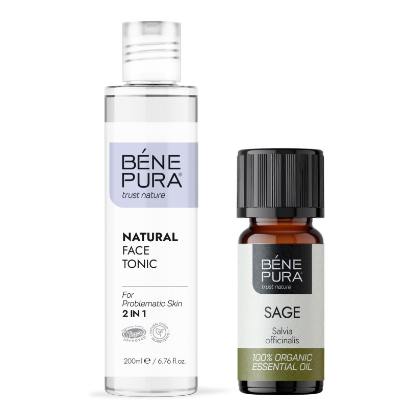 Tonique pour le visage Naturel 2 en 1 et Bio Huile essentielle de Sauge - GMC