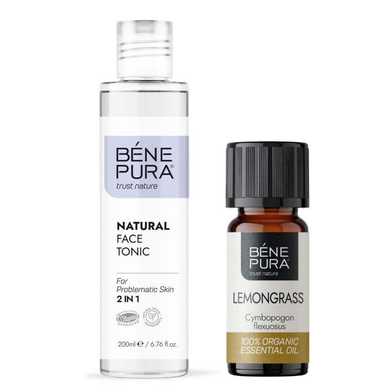 Tonique pour le visage Naturel 2 en 1 et Bio Huile essentielle de Lemongrass - GMC