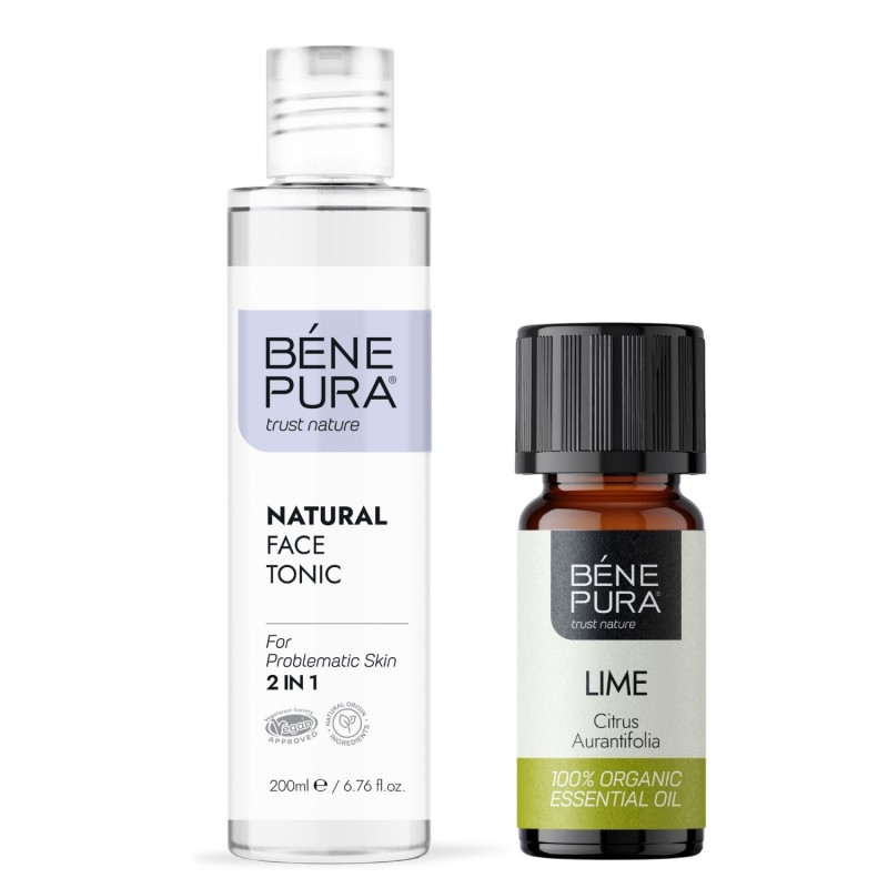 Tonique pour le visage Naturel 2 en 1 et Bio Huile essentielle de Citron vert - GMC