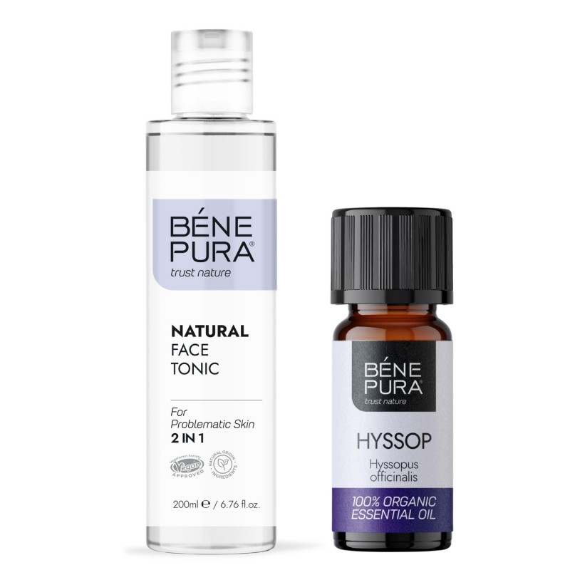 Tonique pour le visage Naturel 2 en 1 et Bio Huile essentielle de Hysope Couchée - GMC