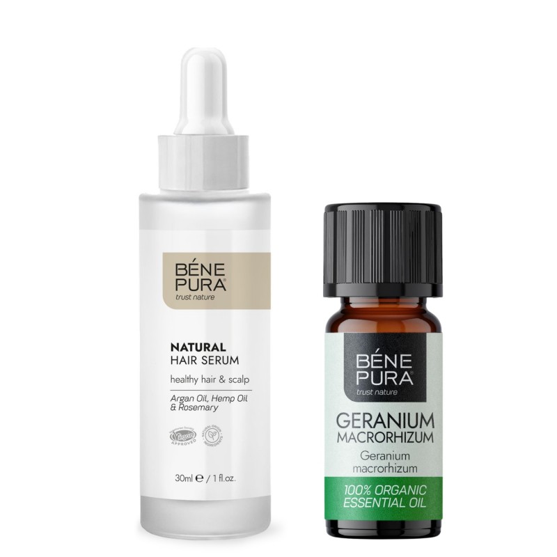 Sérum pour cheveux Naturel et Bio Huile essentielle de Géranium