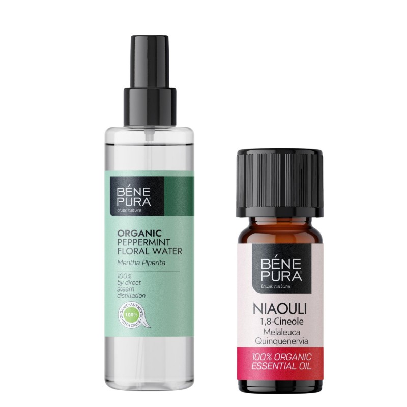 Bio Eau florale Menthe et Bio Huile essentielle de Niaouli - GMC