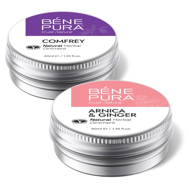 Pommade de Consoude pour douleurs Articulaires et Musculaires et Pommade Arnica pour les Bleus et Gonflements au Gingembre - GMC