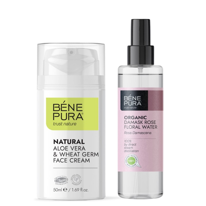 Creme visage Naturelle à l'Aloe Vera et Bio Eau florale Rose de Damas - GMC