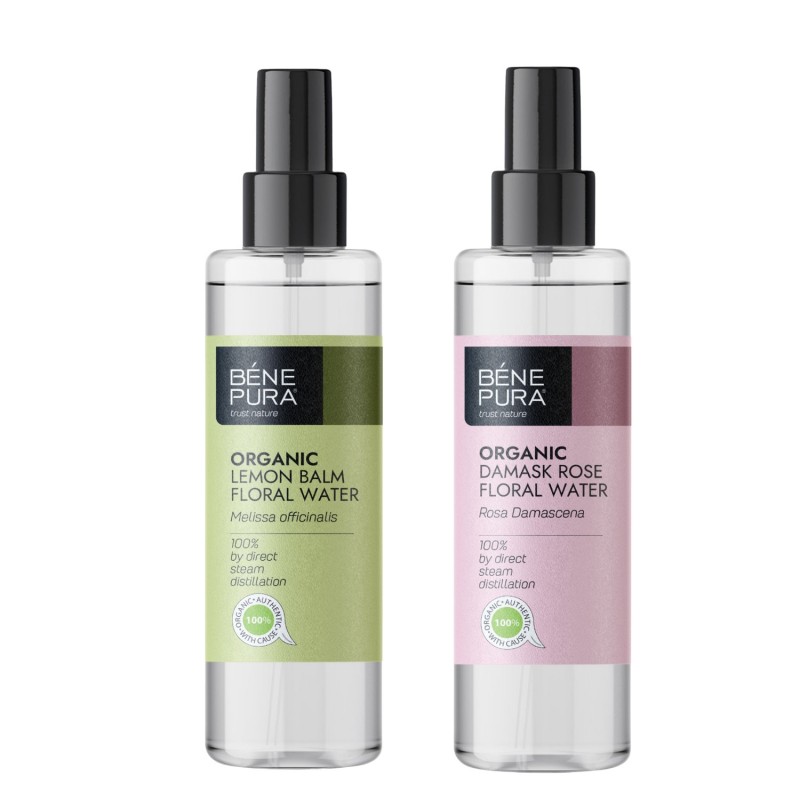 Bio Eau florale Mélisse et Bio Eau florale Rose de Damas - GMC