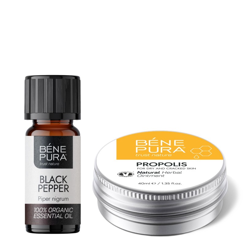 Pommade Propolis pour Peau très Sèche avec 30% Propolis et Bio Huile essentielle de Poivre Noir - GMC
