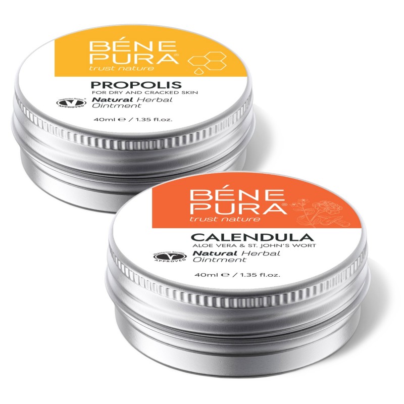 Pommade Propolis pour Peau très Sèche avec 30% Propolis et Pommade au Calendula pour Plaies, Brûlures et Cicatrices à l'Aloe Vera et Millepertuis - GMC