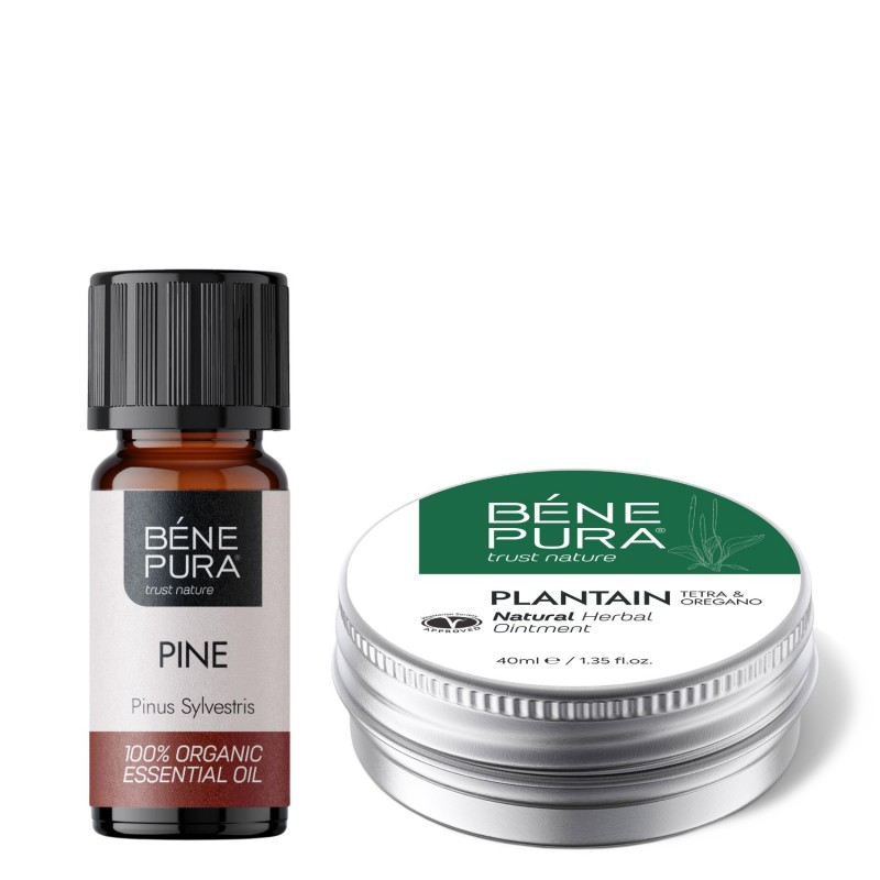Pommade Plantain pour les Éruptions cutanées et Démangeaisons et Bio Huile essentielle de Pin Sylvestre - GMC