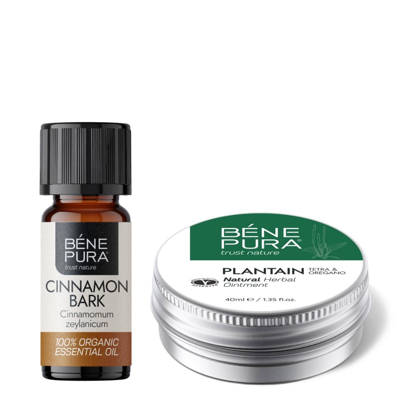 Pommade Plantain pour les Éruptions cutanées et Démangeaisons et Bio Huile essentielle de Cannelle écorce - GMC