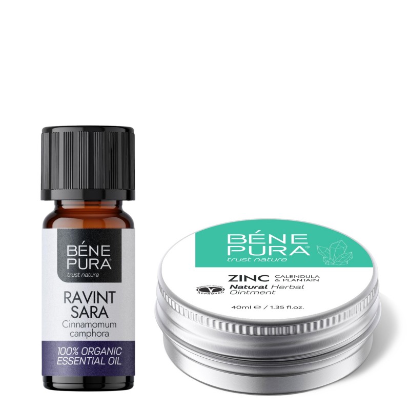 Pommade Oxyde de Zinc pour les Éruptions cutanées et Démangeaisons et Bio Huile essentielle de Ravintsara - GMC