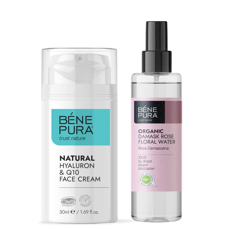 Creme visage Naturelle à l'Acide Hyaluronique et Coenzyme Q10 et Bio Eau florale Rose de Damas - Comparaison de produits