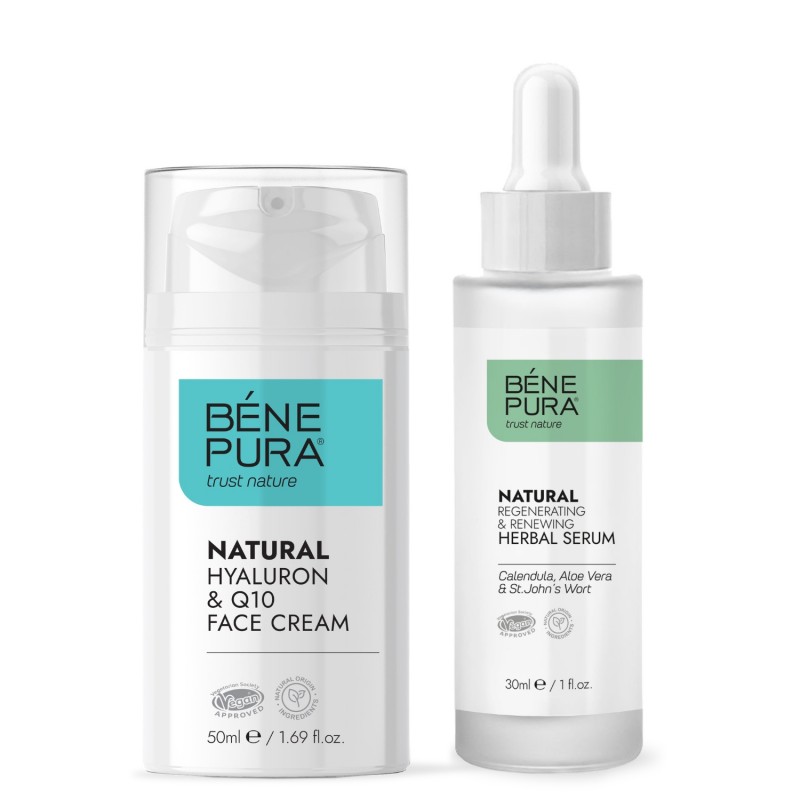 Creme visage Naturelle à l'Acide Hyaluronique et Coenzyme Q10 et Sérum visage Naturel à l'Aloe Vera - Comparaison de produits