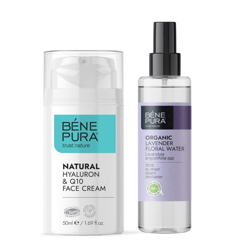 Creme visage Naturelle à l'Acide Hyaluronique et Coenzyme Q10 et Bio Eau florale Lavande - GMC
