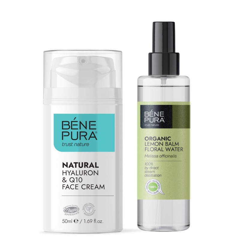 Creme visage Naturelle à l'Acide Hyaluronique et Coenzyme Q10 et Bio Eau florale Mélisse - GMC