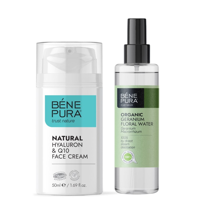 Creme visage Naturelle à l'Acide Hyaluronique et Coenzyme Q10 et Bio Eau florale Géranium - Comparaison de produits