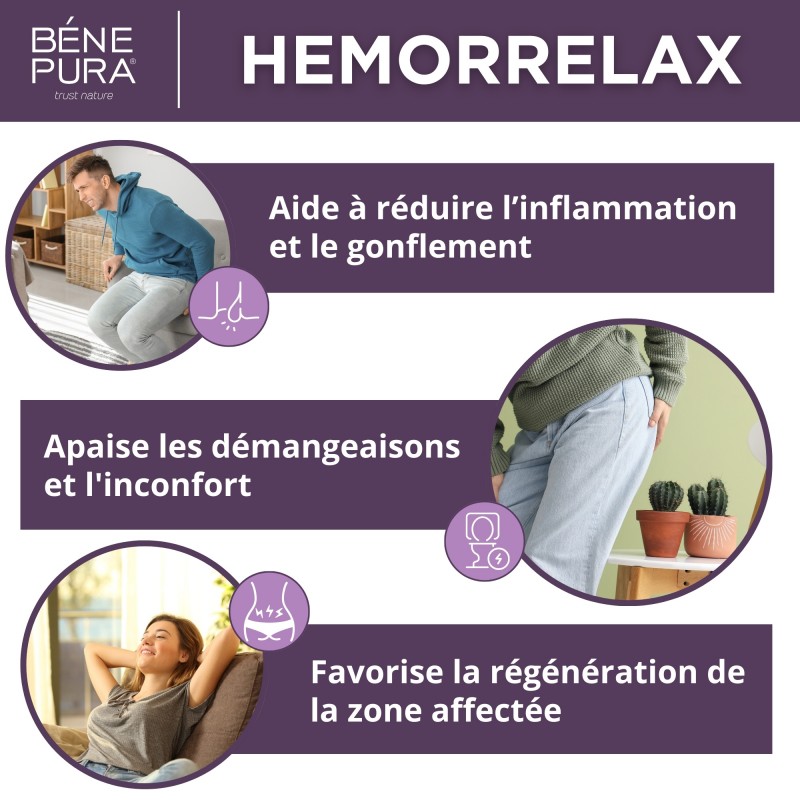3x Hemorrelax pommade pour Hémorroïdes à lAchillée Millefeuille Blanche, Tetra et Curcuma - 40ml