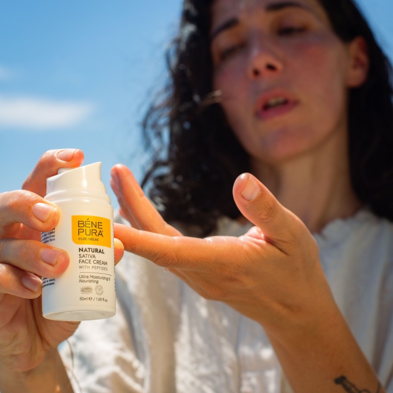 Creme visage Naturelle Hydratante avec Sativa - 50ml