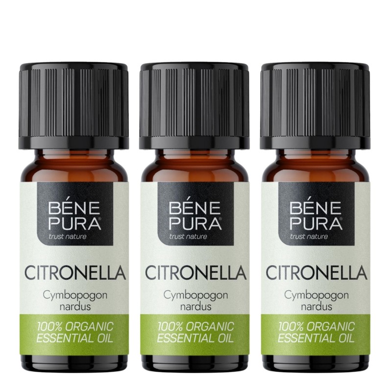 3x Bio Huile essentielle de Citronnelle de Ceylan - 10ml - Huiles essentielles