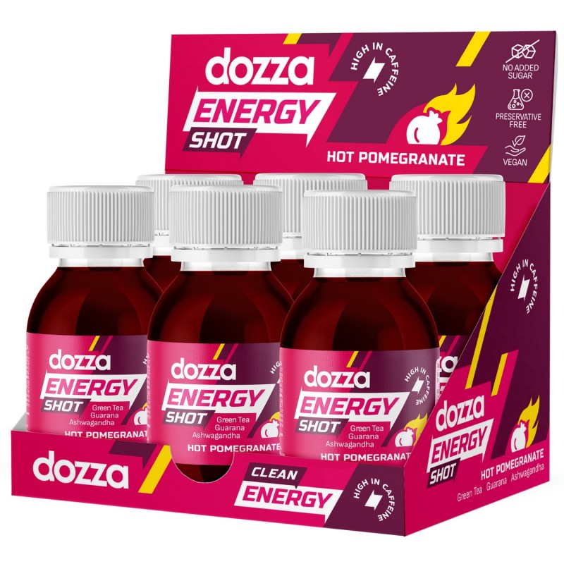 6x Pack DOZZA Energy Hot Pomegranate Energy shot - 60ml - Comparaison de produits