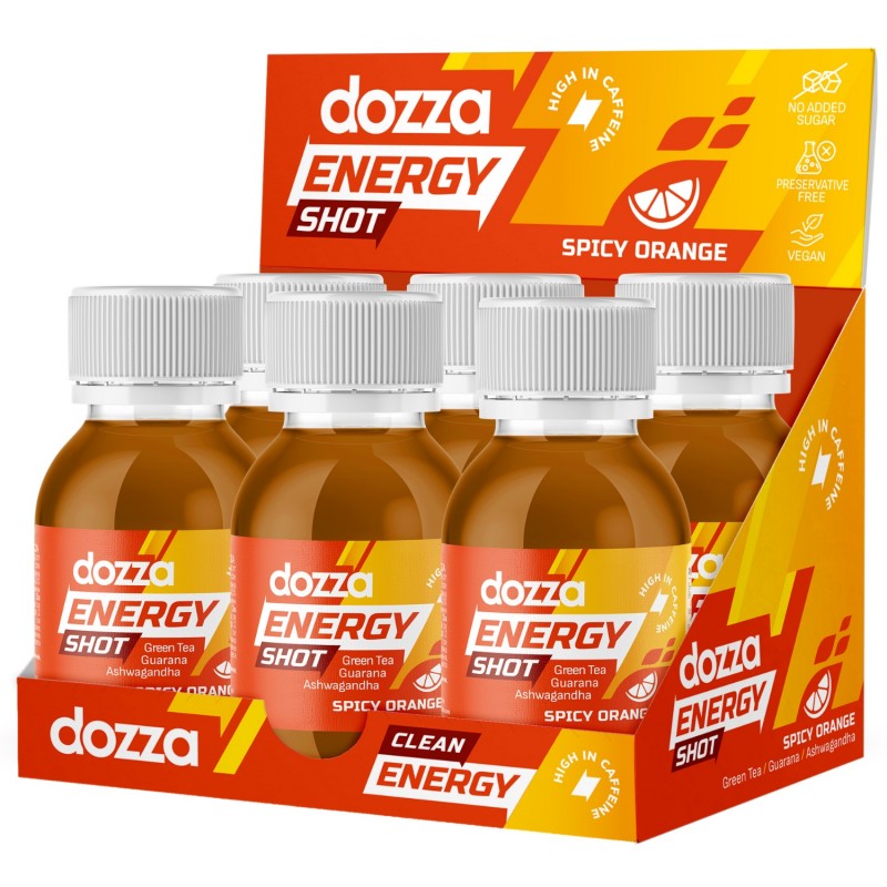 6x Pack DOZZA Energy Spicy Orange Energy shot - 60ml - Comparaison de produits