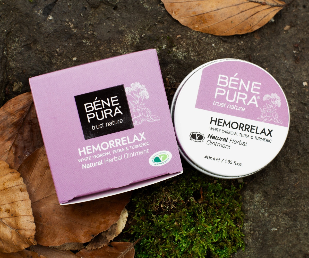 Pommade Hemorrelax pour les hémorroïdes à l'achillée blanche, au tétra et au curcuma